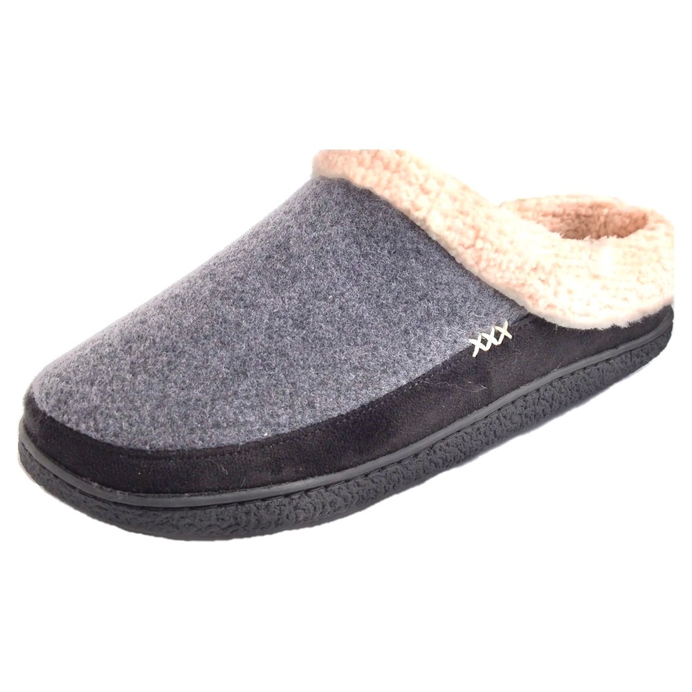 NWOT Size 9-10. Alpine Swiss Paul Men’s Memory Foam Clog Slippers - Gray/Black